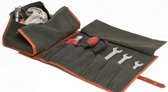 Canvas & Leather Tool Roll by Niyona CANVAS-LEATHER-TOOL-ROLL-BY-NIYONA-open