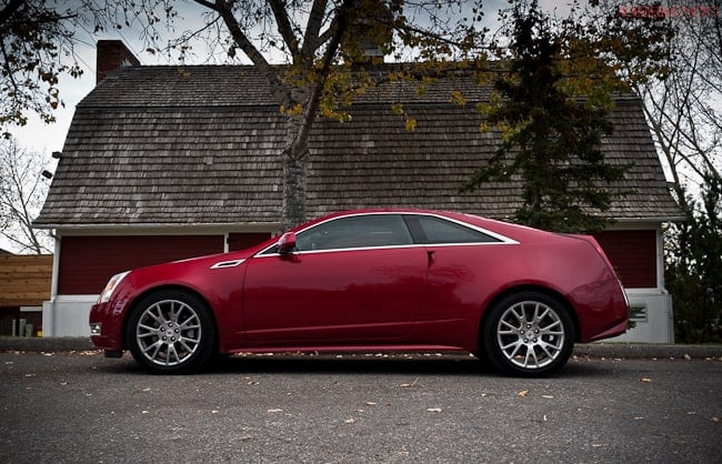 2011 Cadillac CTS Coupe in red sideview