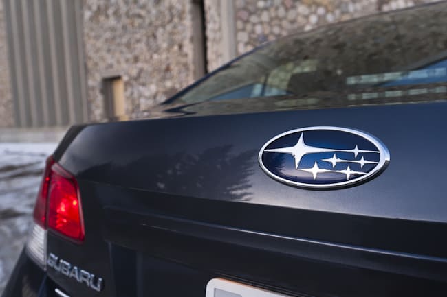 2011 Subaru Legacy logo on rear trunk