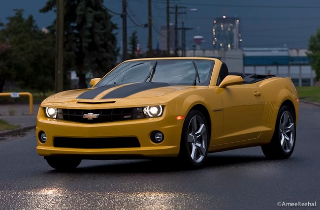 Yellow 2011 Chevrolet Camaro SS Convertible front