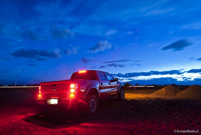 2011 Ford F-150 SVT Raptor SuperCrew rear shot at night