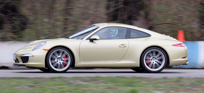 2012 Porsche 911 Carrera S on the track driving fast