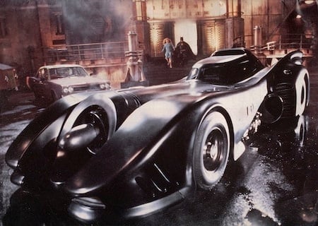 Batmobile designed by Robert Lattin and driven by Batman everywhere in the Tim Burton franchise