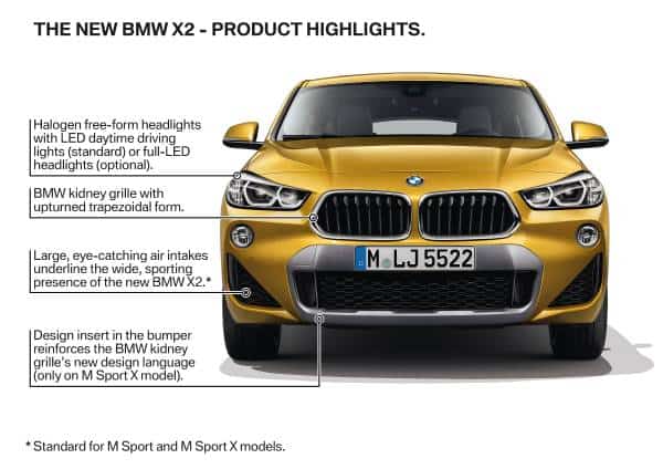 2018 bmw x2 features front