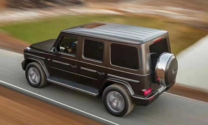 2019 mercedes-benz g-class wagon rear rolling top view